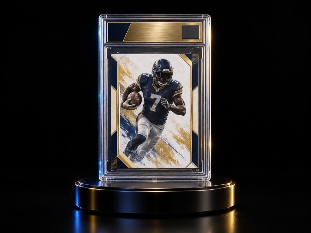 Graded card on pedestal